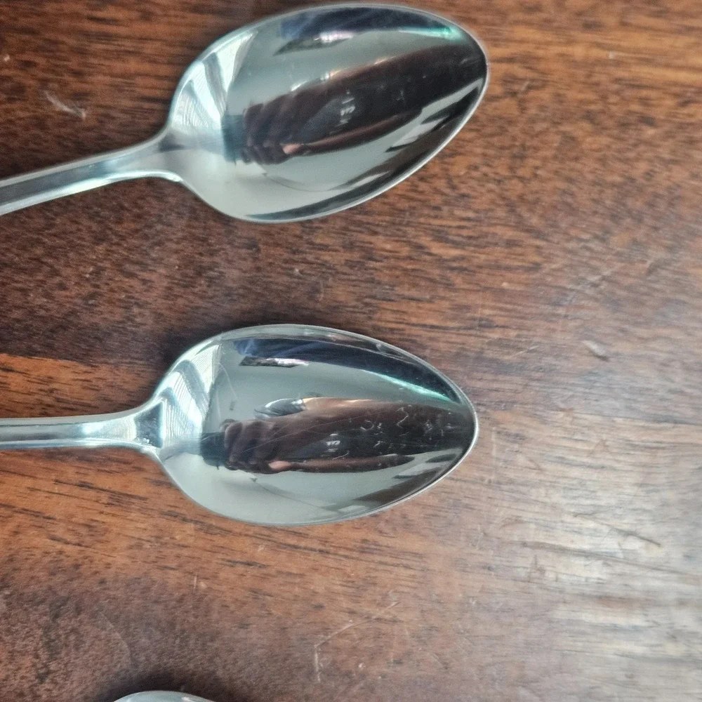 Vintage WMF Cromargan Germany Line 4 Place Oval Spoons 6in set